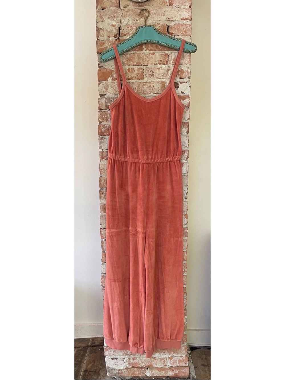 Suzi Kondi Sleeveless Coral-Terracotta Wide Leg Jumpsuit